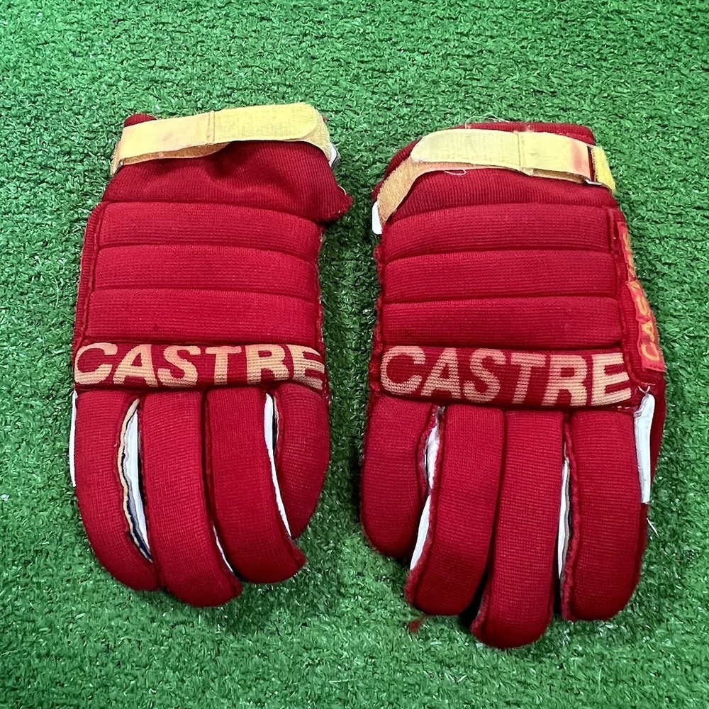 Vintage Castre Motocross Gloves SM 80s Padded Riding Gloves red Yellow BMX